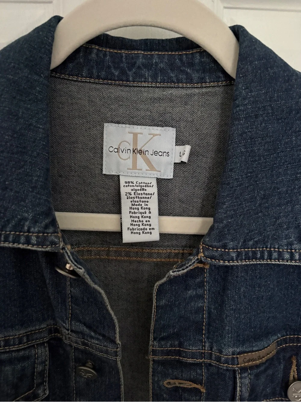 Calvin Klein Jeans Dark Indigo Denim Trucker Jacket - Women's #0349